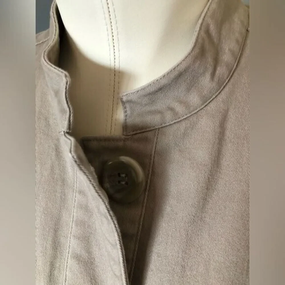 Christopher & Banks Women's Medium Tan Khaki‎ Button-down Jacket